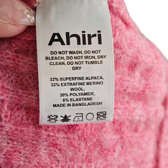 Ahiri Flared Cardigan Button Embellished Merino Wool Blend Long Sleeve Sz L - Picture 12 of 12